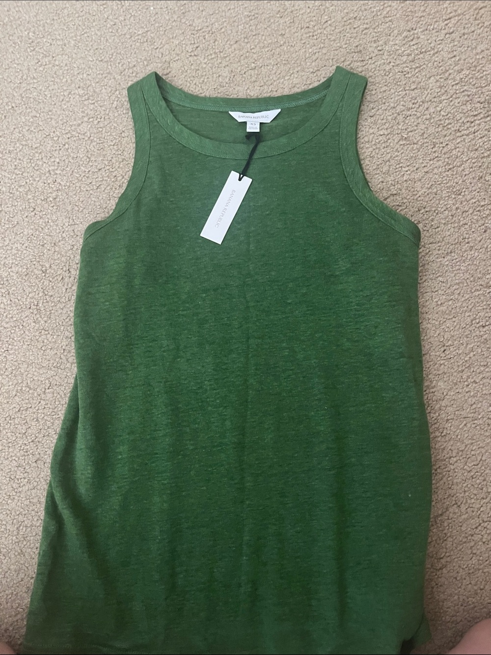 Banana Republic Green Sleeveless Knit Tank